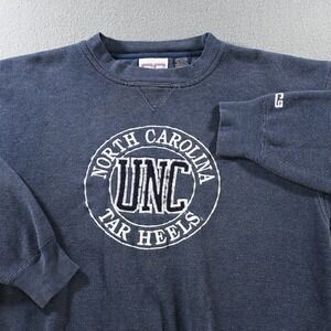 Crable Sportswear UNC Tar Heels Waffle Knit Sweatshirt Medium Blue Vintage 90s
